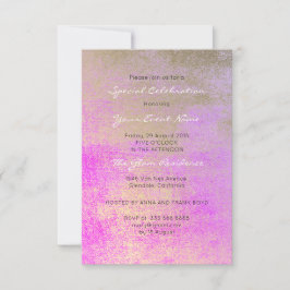 Champaign Guld Bright Ro Rosa Metallic Minimal Inbjudningar
