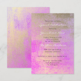Champaign Guld Bright Ro Rosa Metallic Minimal Inbjudningar