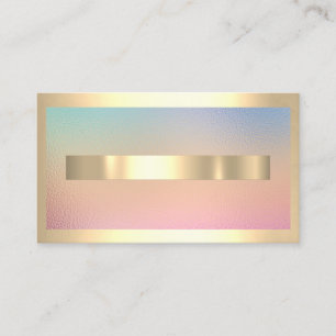 Champaign Guld Ram Metall Ombre Holographic Visitkort