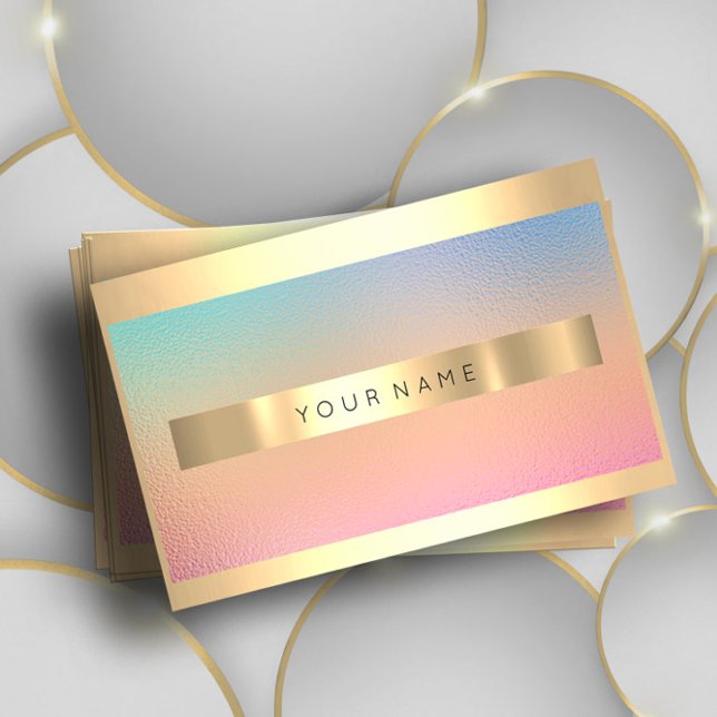 Champaign Guld Ram Metallic Ombre Luxury VIP Visitkort (Champaign Gold Frame Metallic Ombre Luxury VIP Business Card)