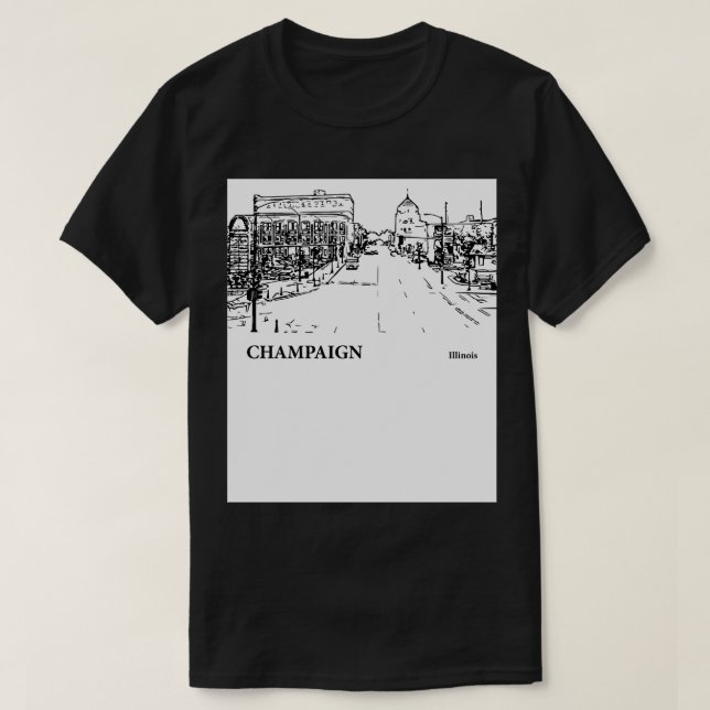 Champaign Illinois TShirt 3 T Shirt (Design framsida)