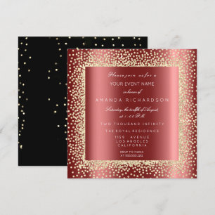 Champaigne Guld Glitter Svart Burgundy Konfetti Inbjudningar
