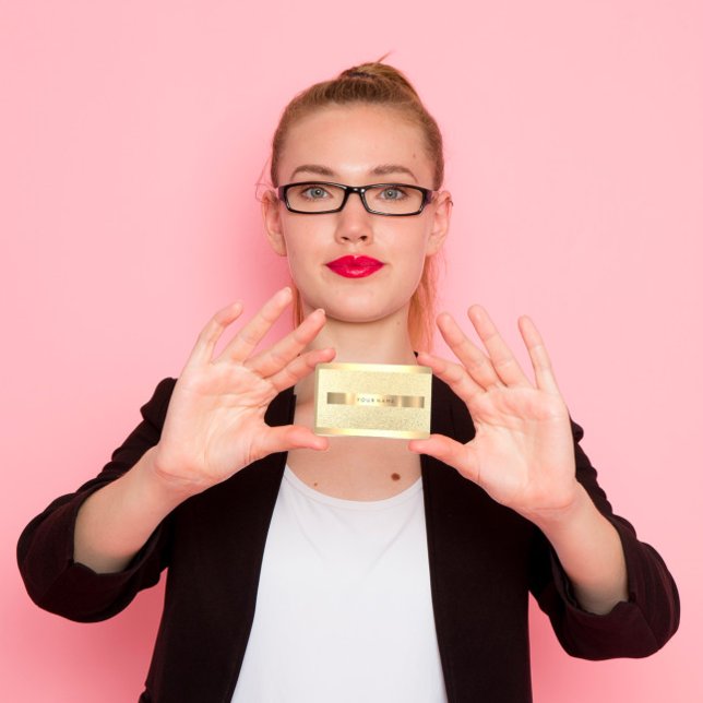 Champaigne Guld Metallic Ram Faux Luxury-utseende Visitkort (Skapare uppladdad)