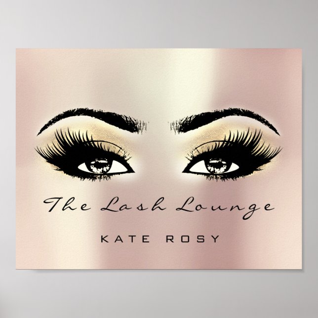 Champaigne Namn Makeup Artist Beauty Studio Lash Poster (Framsidan)