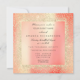 Champaigne Sepia Guld Glitter Konfetti Rosa Persik Inbjudningar