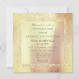 Champaigne Sepia Guld Glitter Konfetti Rosa Persik Inbjudningar