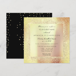 Champaigne Sepia Guld Glitter Konfetti Rosa Persik Inbjudningar