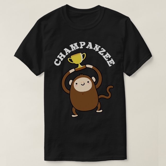 Champanzee Cute Champion Chimpanzee Pun T Shirt (Design framsida)