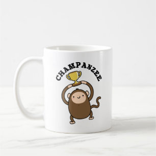 Champanzee Funny Champion Chimpanzee Pun Kaffemugg