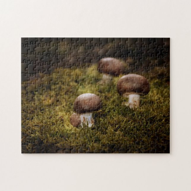 Champignons auf Moos Pussel (Horisontell)