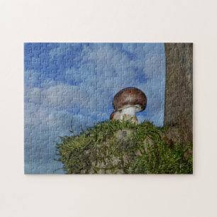 Champignons mit blauem Himmel Pussel