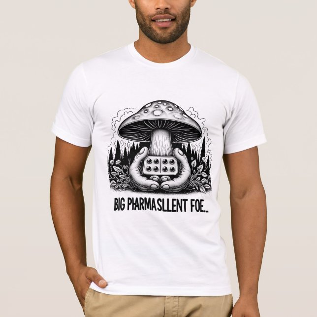 🟣 champinjon Big Pharmas tysta foe T Shirt (Framsida)