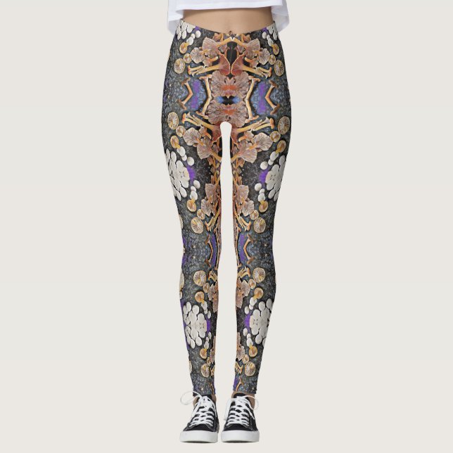 Champinjon mönstrade Forragers Leggings (Framsida)