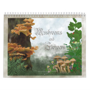 Champinjon och blommor kalender