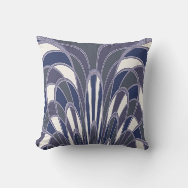 Champinjonabstrakt - art déco - himmel kudde (Framsida)