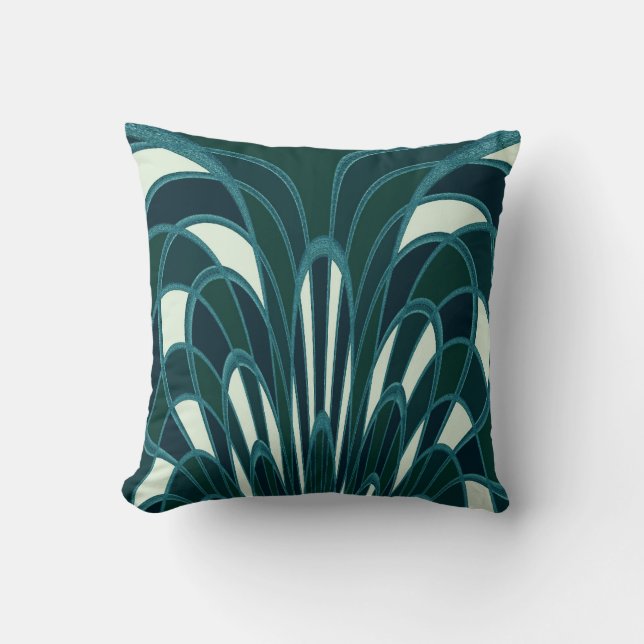 Champinjonabstrakt - art déco - kricka kudde (Framsida)