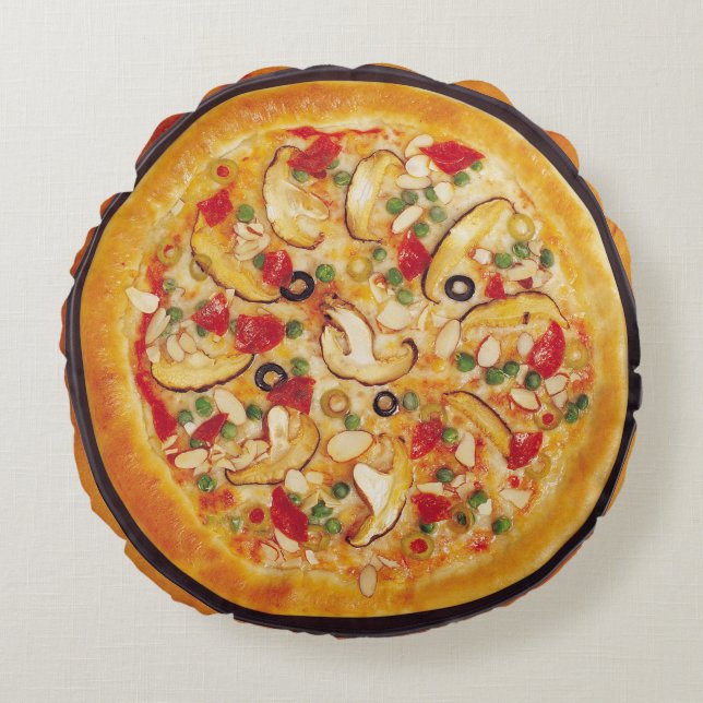 ChampinjonPizza Rund Kudde (Framsidan)