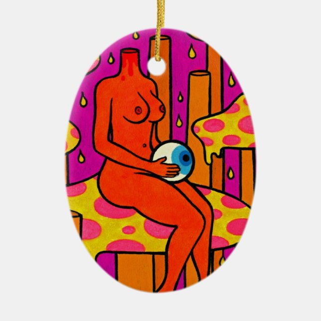 Champinjonsvårmod #1 julgransprydnad keramik (Framsidan)