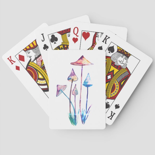 Champinjonvattenfärg ArtClassic som leker kort Casinokort (Baksidan)