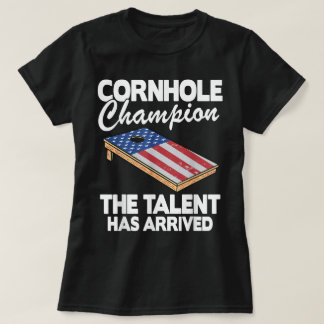 Champion American Flagga Board Funny Cornhole T Shirt