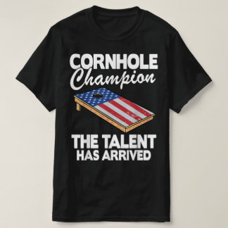 Champion American Flagga Board Funny Cornhole T Shirt