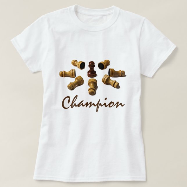 Champion chess Pawns lustiga anpassade Tee (Design framsida)