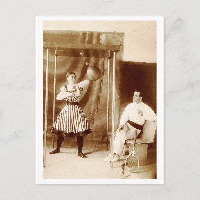 Champion Dam Bag Puncher Vintagen Vykort (Framsida)