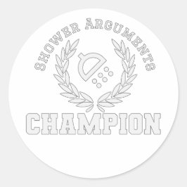 Champion för visningsargument runt klistermärke