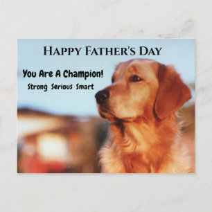 Champion Golden Retriever Fars dag vykort
