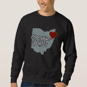 Champion Heights Ohio OH Stad Stat USA Söt Souv Lång Ärmad Tröja