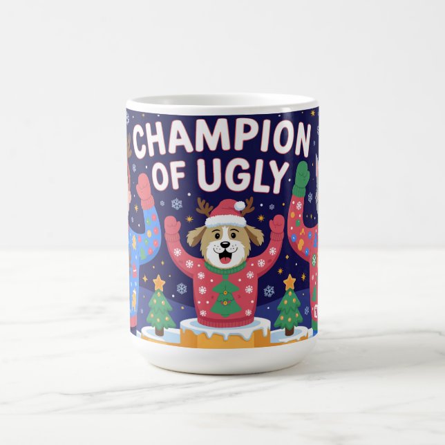 Champion of Ugly Christmas Sweater  Kaffemugg (Center)