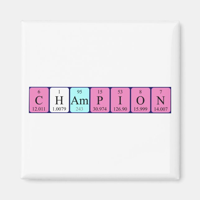 Champion periodisk bord namn magnet (Framsidan)