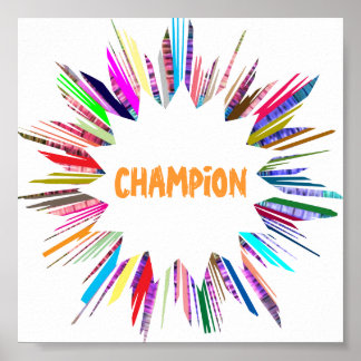 CHAMPION : Redigera text till din egen Poster