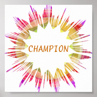 CHAMPION : Redigera text till din egen Poster