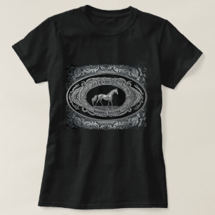 Champion Rodeo Barrel Tävla Event Western Buckle T Shirt