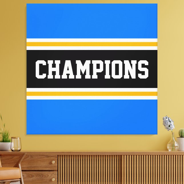 CHAMPION Roligt Bright Athletic Blue Black Rand Canvastryck (Insitu (Vardagsrum))
