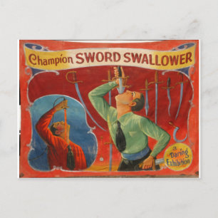 Champion Sword Swallower Vykort