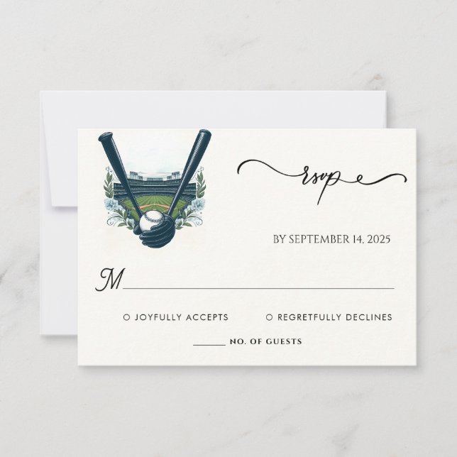 Champion Team Boll Fält Pitch Baseball Bröllop OSA Kort (Framsida)