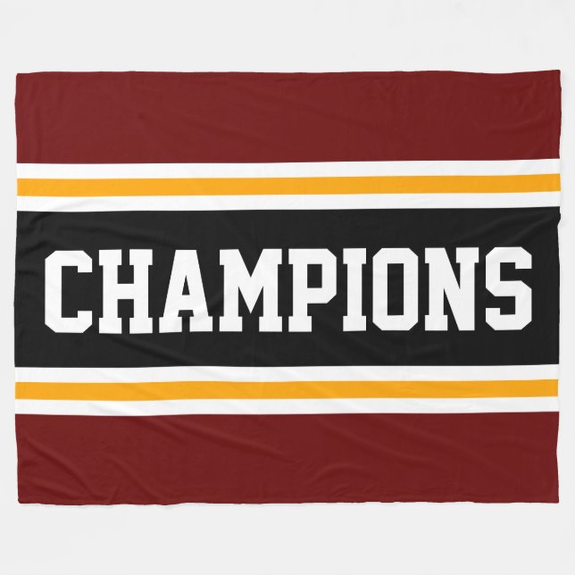 CHAMPIONER Athletic Bold Black Gult Rand Fleecefilt (Framsidan (Horisontell))