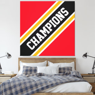 CHAMPIONER Athletic Bold Red Black Rand Canvastryck