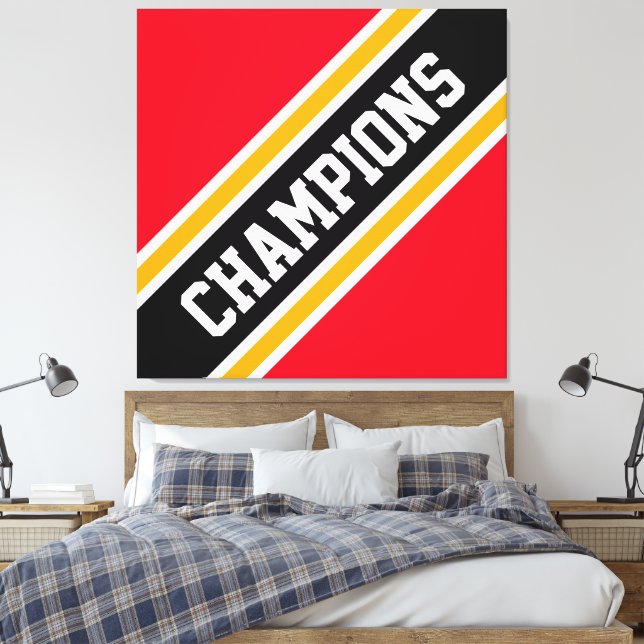 CHAMPIONER Athletic Bold Red Black Rand Canvastryck (Insitu (sovrum))