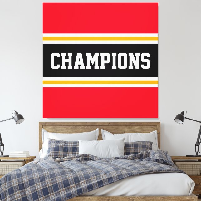 CHAMPIONER Athletic Bright Red Black Tävla Rand Canvastryck (Insitu (sovrum))