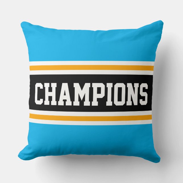 CHAMPIONER Bright Himmel Blue Black Athletic Rand Kudde (Framsida)