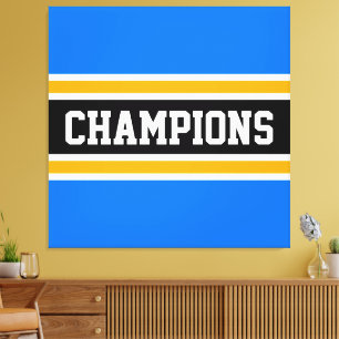 CHAMPIONER Sporty Bright Blue Black Gult Rand Canvastryck
