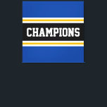 CHAMPIONS Bright Athletic Black Rand Canvastryck<br><div class="desc">Den här färgstarka,  sportiska designen har en atletisk CHAMPIONstext inuti ett stort svart vågrät i mitten av tävla rand med intilliggande gyllene gult och vita ränder mot yttre ränder i kant. Färg och text i den här utformningen kan vara personlig.</div>