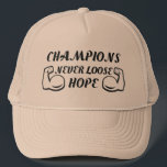 Champions har aldrig förlorat hoppet keps<br><div class="desc">Utformningen bygger på det tema som kämpar för att aldrig tappa hoppet.</div>