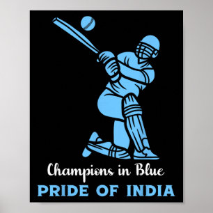 Champions In Blue Pride Of India Indisk Cricket Pl Poster