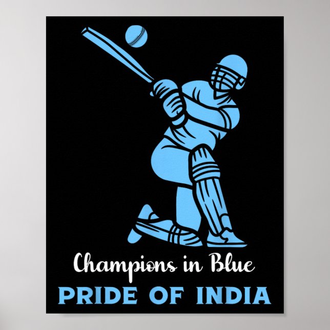 Champions In Blue Pride Of India Indisk Cricket Pl Poster (Framsidan)