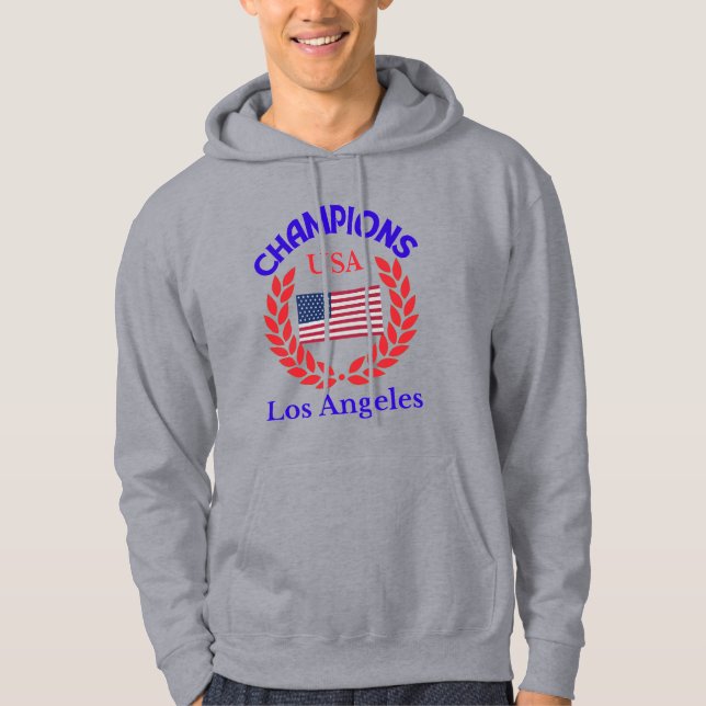 Champions Los Angeles USA flagga Original Hoodie (Framsida)