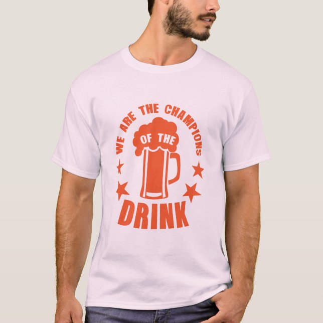 champions of the drink biere alcool gros buveur t shirt (Framsida)